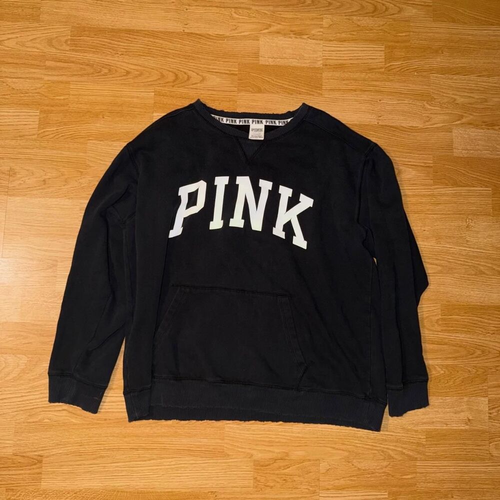 Victoria-s-secret Women's Black and Navy Sweatshirt